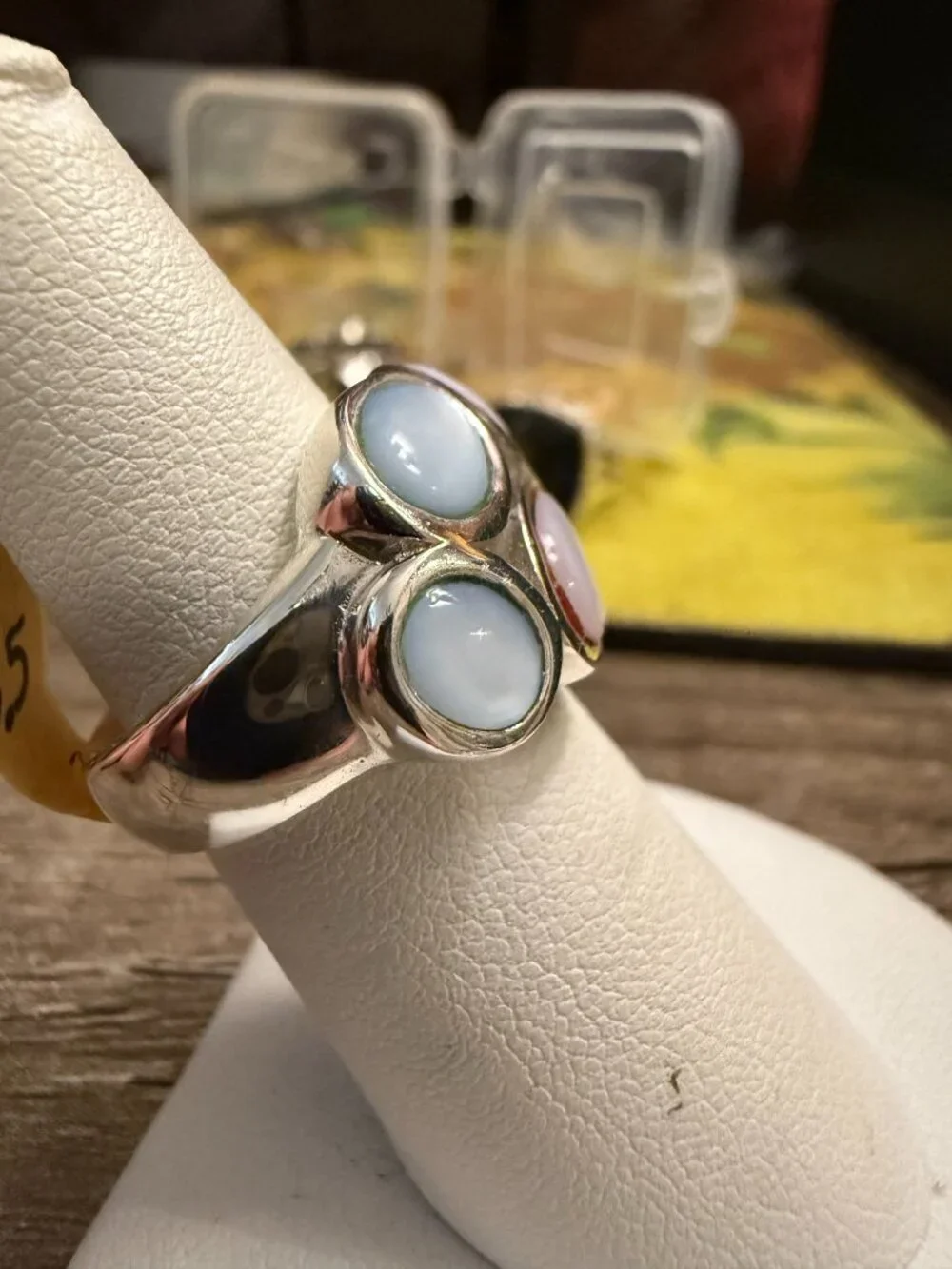Sterling silver ring multi-stone cluster design